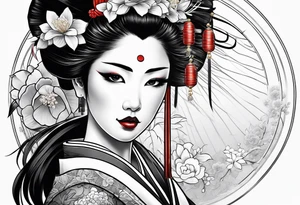 Geisha, close up tattoo idea