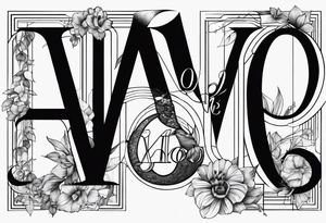 family in one animal with this letters 3ML&O tattoo idea