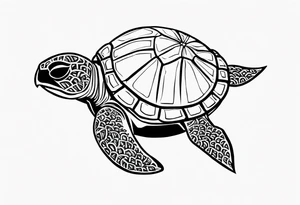 Turtle and starfish chain simple small tattoo idea