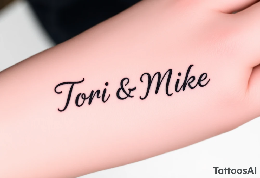 Tori & Mike  in flipscript tattoo idea