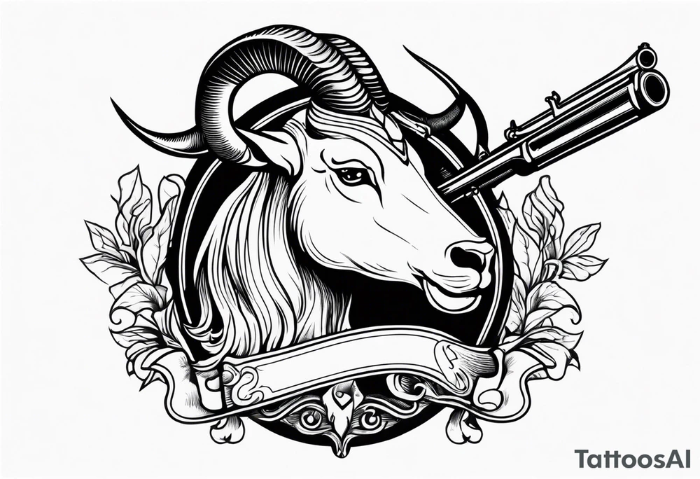 capricorn with shotgun tattoo idea