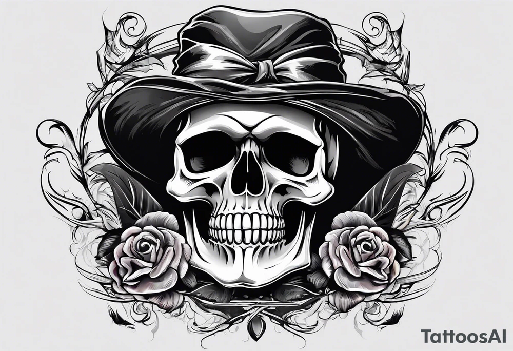 Skull with smoked grim reaper Real 1 tattoo idea