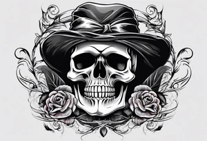Skull with smoked grim reaper Real 1 tattoo idea
