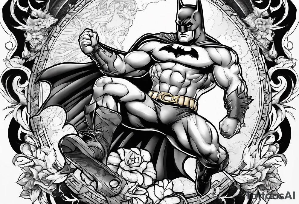 hercules crossed with batman tattoo idea