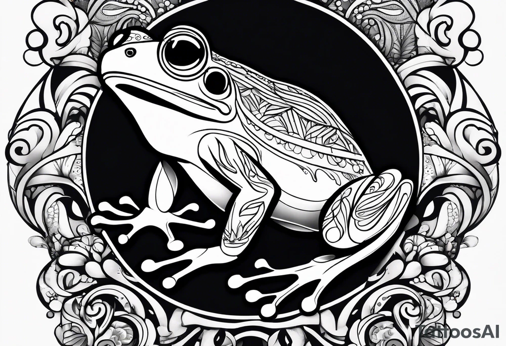 a psychedelic frog tattoo idea