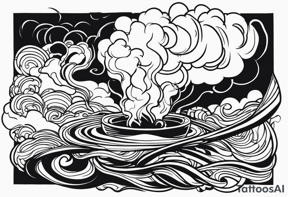 Draw me black smoke coming out of a cigarette tattoo idea