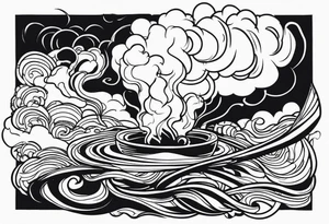 Draw me black smoke coming out of a cigarette tattoo idea