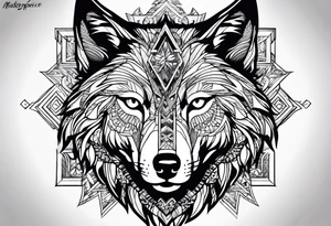 wolf with the letters SP tattoo idea
