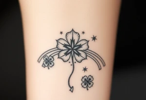 Star four leaf clovers and rainbows tattoo idea