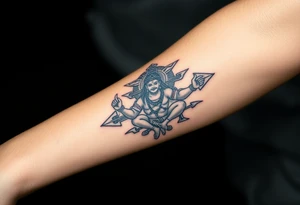 hindu god tattoo that shows strength and is trippy tattoo idea