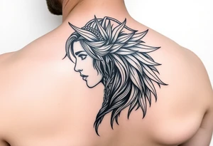Realistic Valkyrie side profile tattoo idea