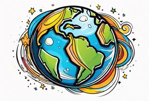 The Earth spinning tattoo idea