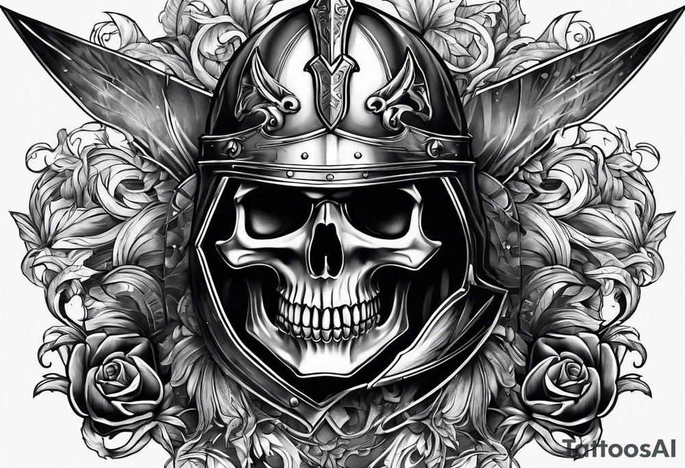 knight skull tattoo idea