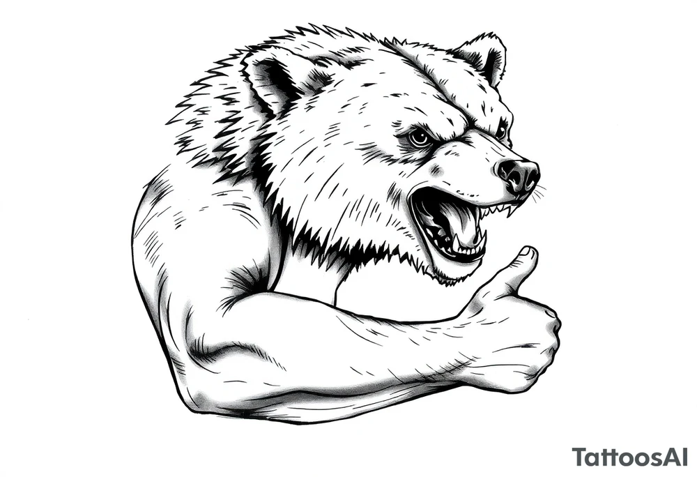 Powerful bear tattoo idea