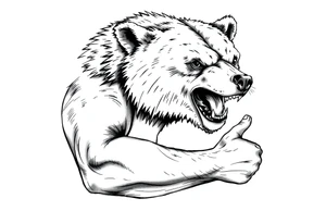Powerful bear tattoo idea