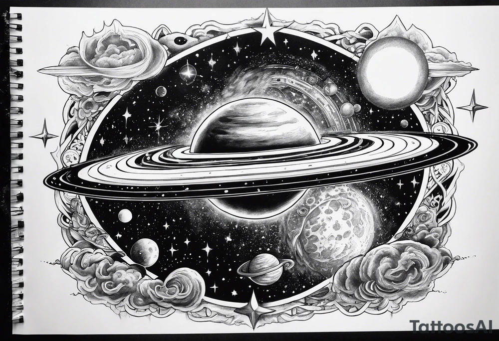 Rip in space and time between the sky. tattoo idea