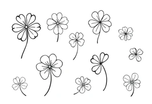 8 unique 4-leaf clovers tattoo idea