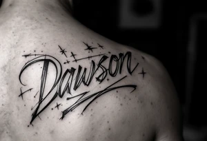 Dawson and Dakota names in a graffiti tattoo idea