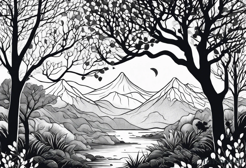 Bäume silhouette tattoo idea
