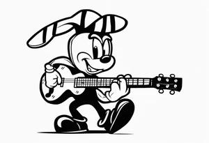 Domino's mascot the noid with a guitar tattoo idea