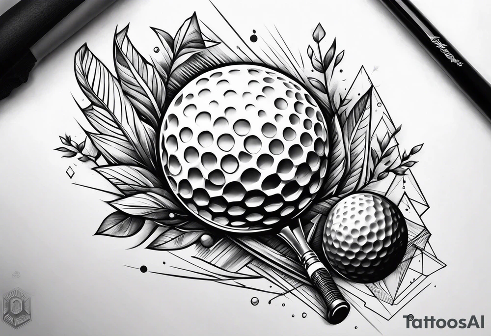 Golf theme shoulder tattoo tattoo idea
