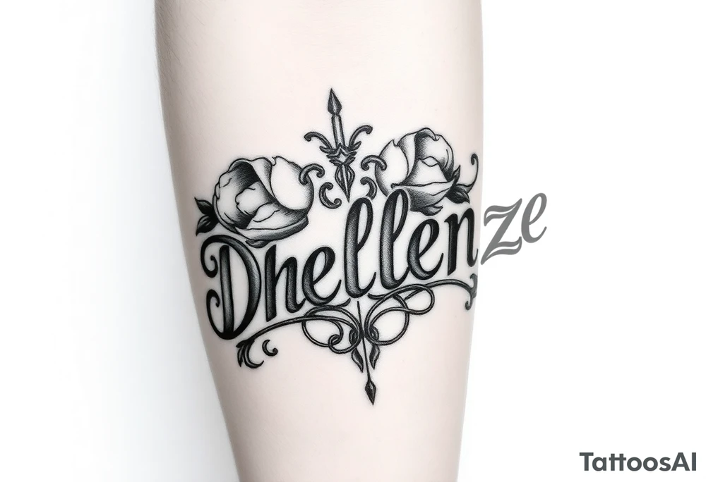 Combine the names rosela dashi and thellenze for a tattoo tattoo idea