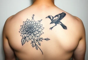 chrysanthemum and crow tattoo idea