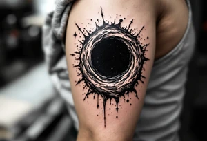 2 different worlds on both sides of a black hole tattoo idea
