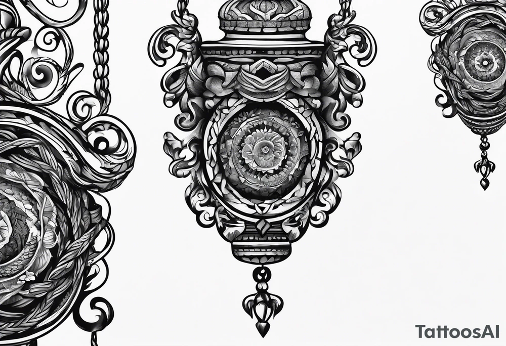 hanging rope shadow tattoo idea