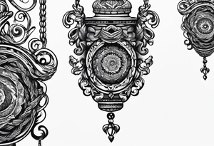 hanging rope shadow tattoo idea
