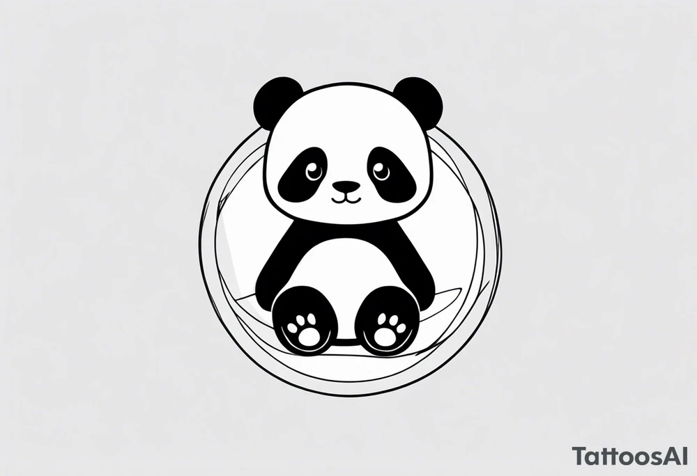 cute panda tattoo idea