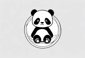 cute panda tattoo idea