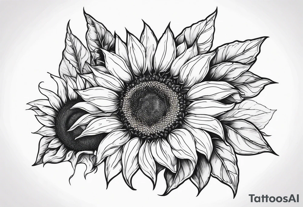 Sunflower corner tattoo idea