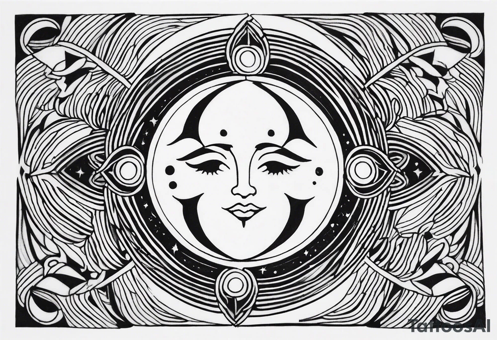 sacred moon tattoo idea