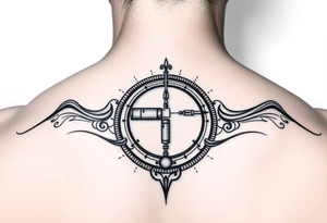 Testosterone injection site with circles tattoo idea