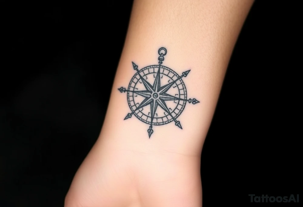Strong meaningful compass tattoo idea