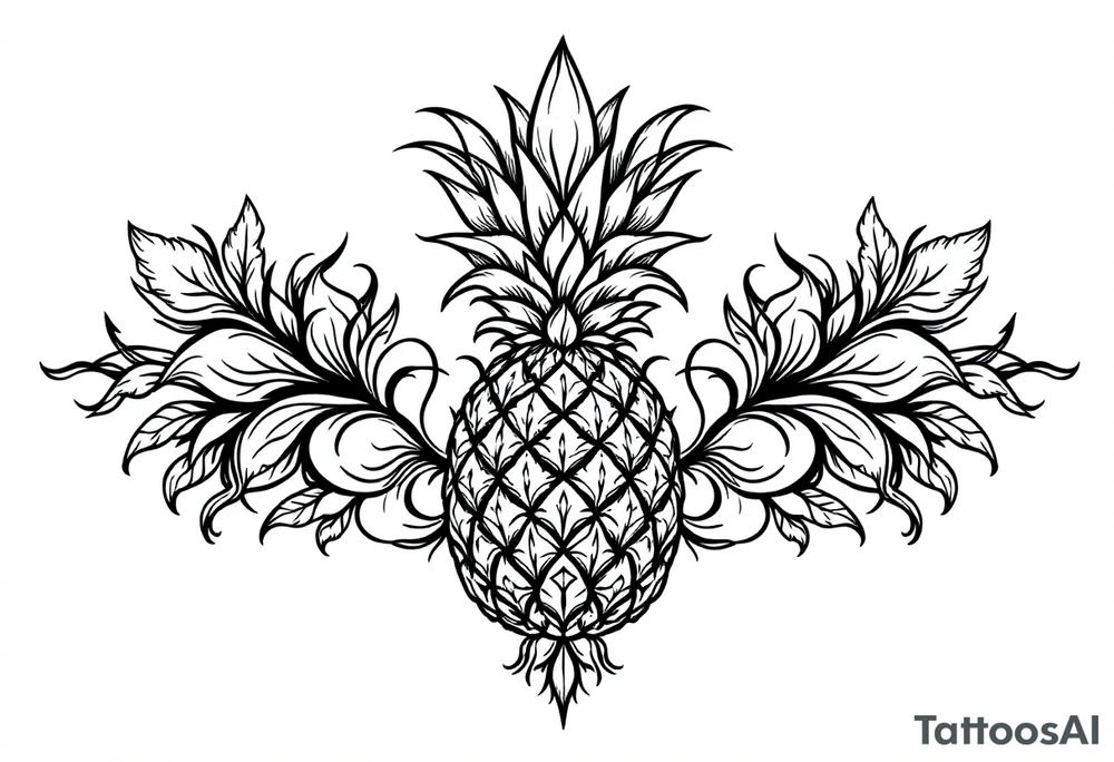 Crown pineapple vagina anus tattoo idea