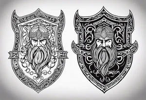 Valhalla viking gods shield tattoo idea