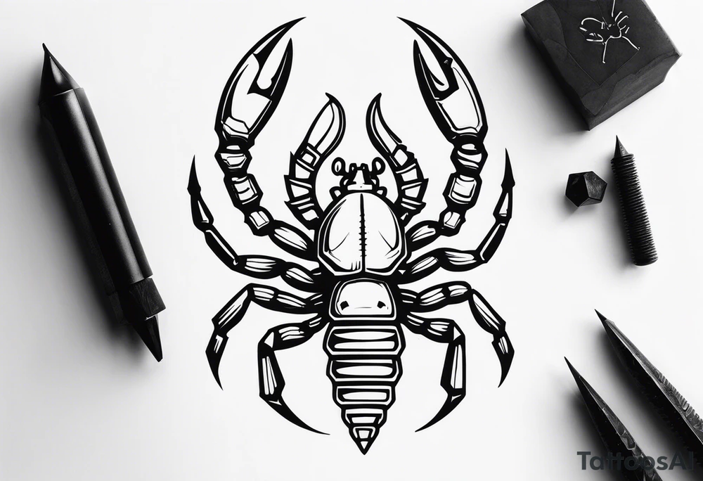 Nuts and bolts scorpion tattoo idea