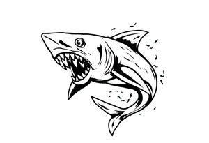 Masculine strong shark flowing tattoo idea