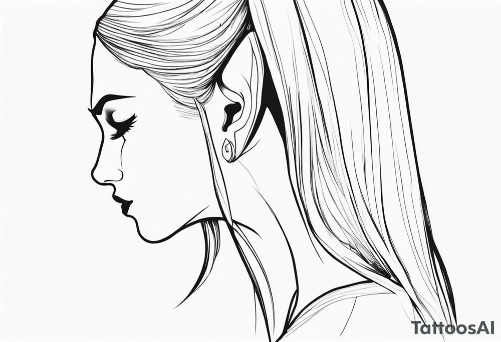 pointed ears elf faceless profile tattoo idea