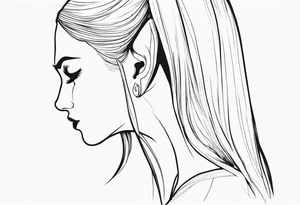 pointed ears elf faceless profile tattoo idea