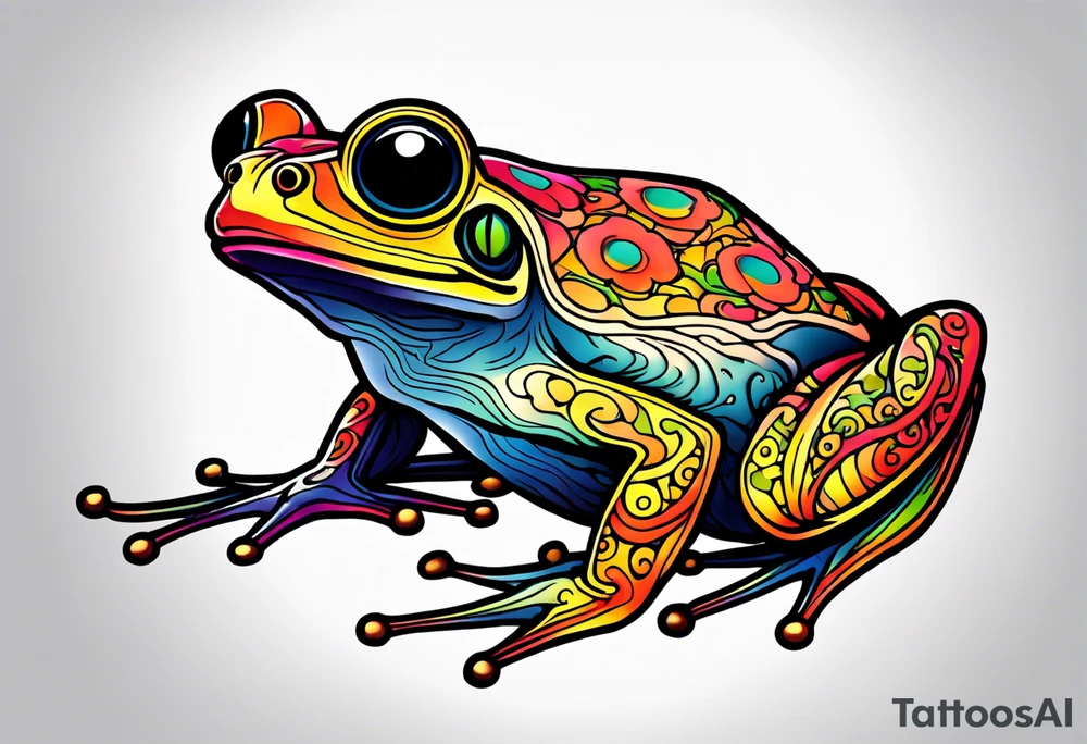 a psychedelic frog tattoo idea