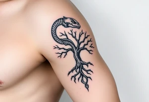oroboros and tree of life tattoo idea