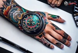 Cyber hand tattoo idea