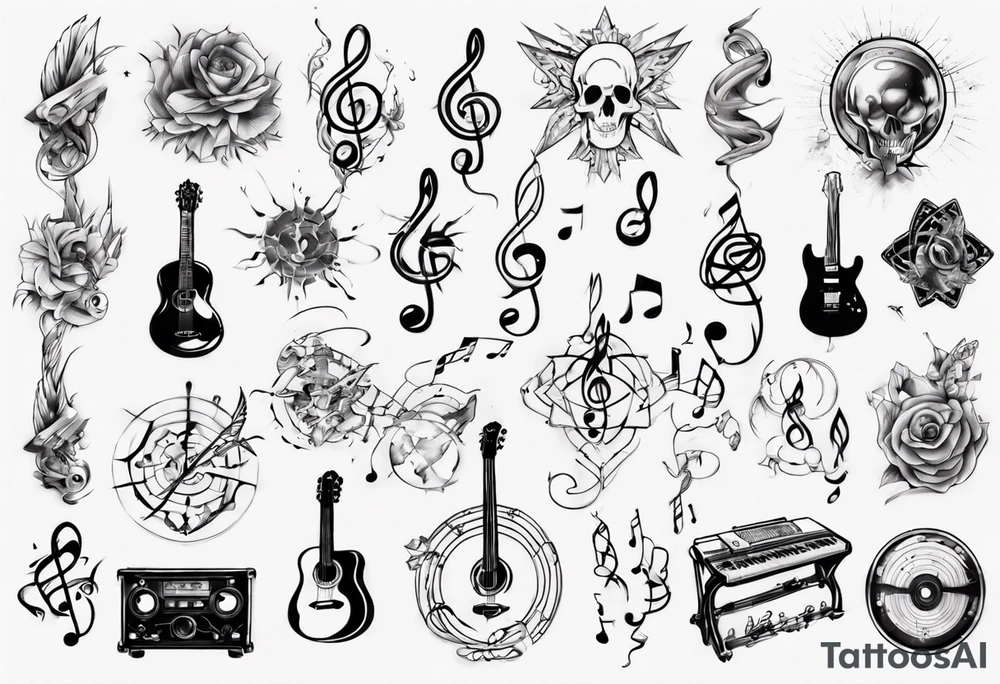 music combined with science tattoo idea