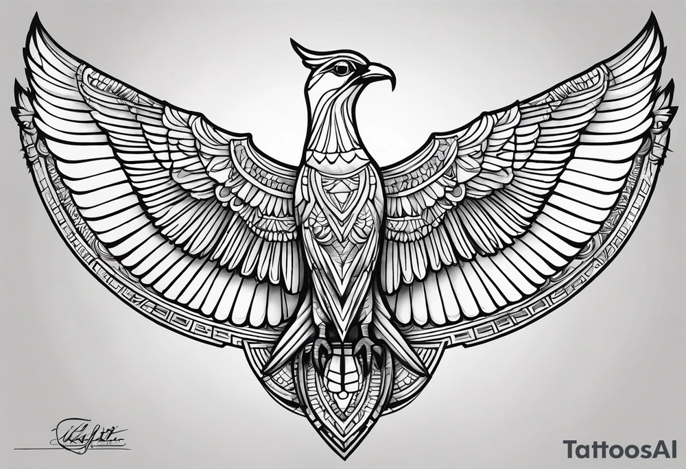 egyptian bird wings tattoo idea