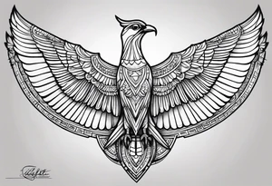 egyptian bird wings tattoo idea