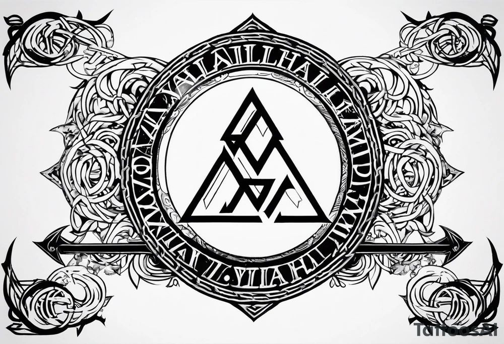 Valhalla round shield axe
Valknut barbed wire chains tattoo idea Valhalla round shield axe
Valknut barbed wire chains tattoo idea