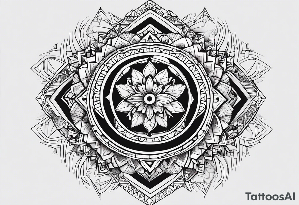 голова быка на фоне восходящего солнца tattoo idea